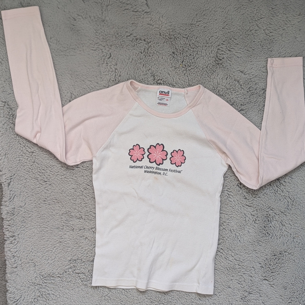 Early/Mid-2000s Vintage Cherry Blossom Festival Y2K Tee | Juniors Small